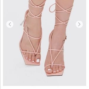 Tan lace up nice heels